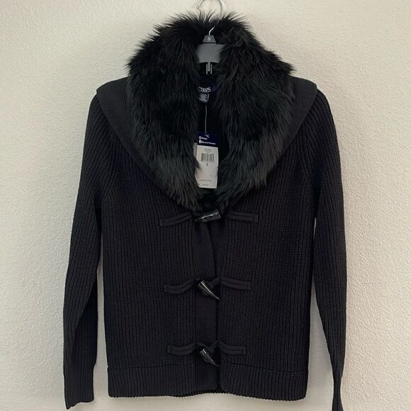 Chaps Valley Inn Black Cardigan Sweater Size Small NWT - Picture 1 of 5